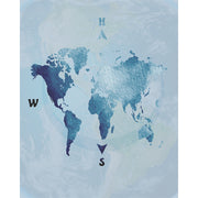 Blue Continental Map